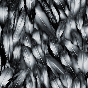 Strokes of the Wild Collection-Feathers-Grey-100% Cotton 21231201-03