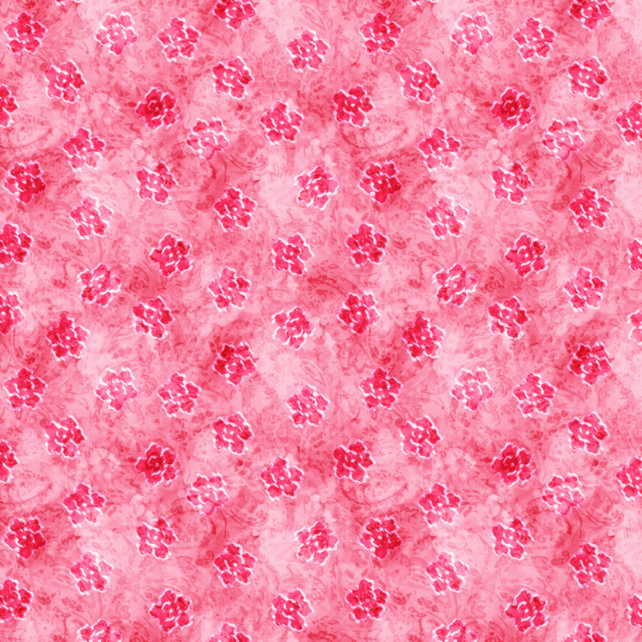 Daphne Collection-Floral Faux Batik-Pink-100% Cotton 21231304-01