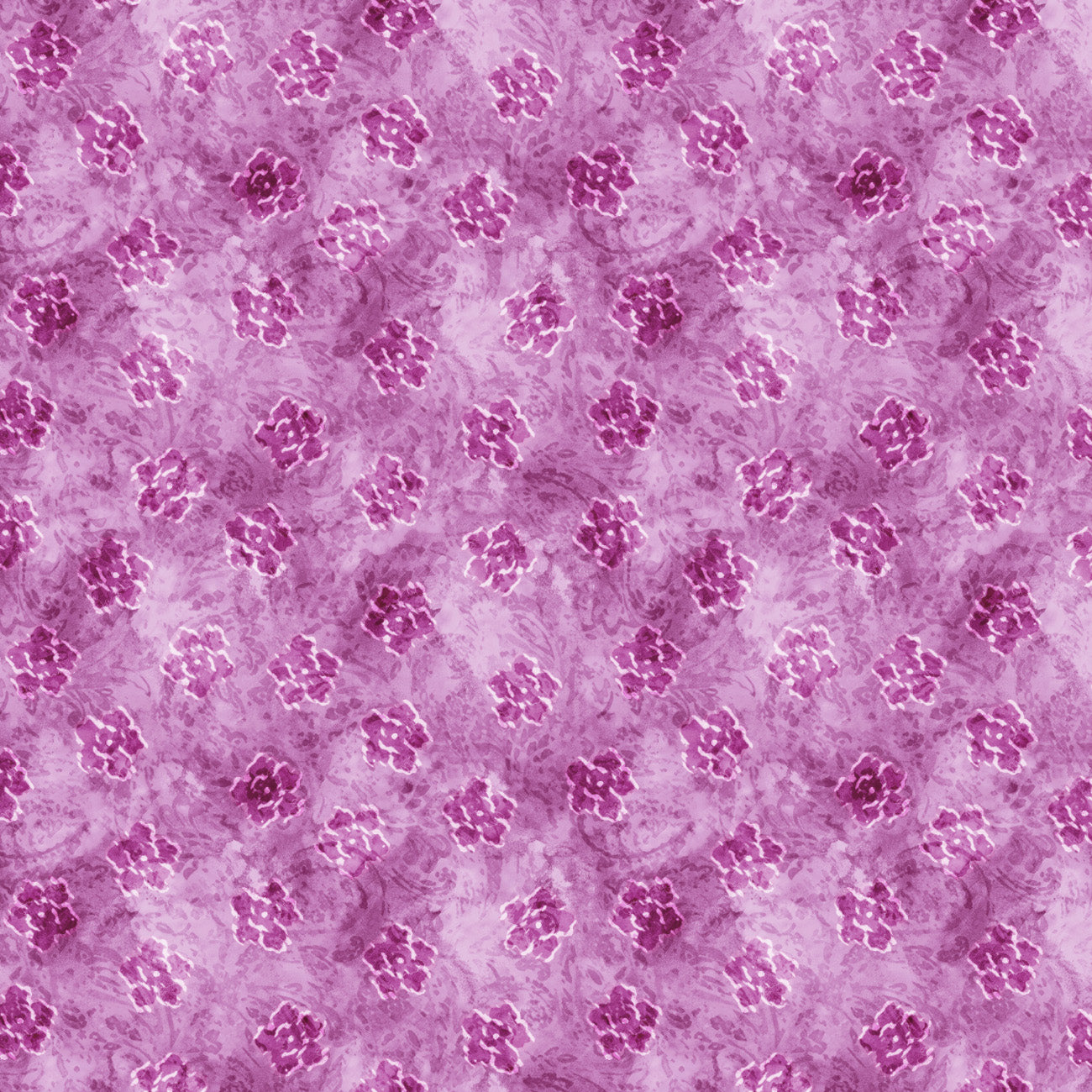 Daphne Collection-Floral Faux Batik-Purple-100% Cotton 21231304-02