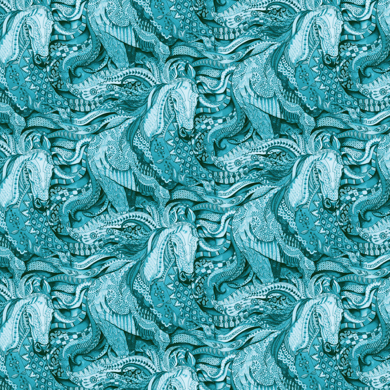 Rhapsody Collection-Spirit of the Plains-Blue-100% Cotton 21240101-02