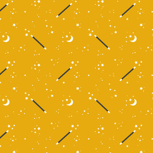 Abracadabra Collection-Magic Wand-Mustard-100% Cotton-21240203-02