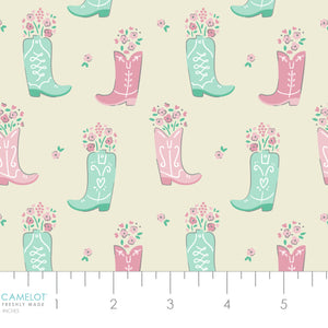 Rodeo Rose Collection-Boots in Bloom-Cream-100% Cotton-21240302-01