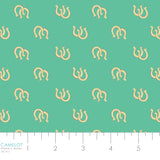 Rodeo Rose Collection-Lucky Horseshoes-Aqua-100% Cotton-21240304-02