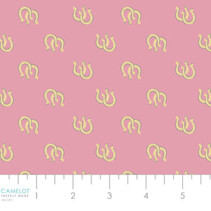 Rodeo Rose Collection-Lucky Horseshoes-Pink-100% Cotton-21240304-03