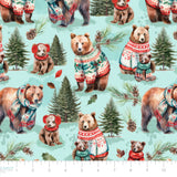 Merry Beary Collection-Solstice Snuggles-Light Aqua-100% Cotton-21240401-02