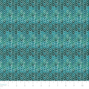 Collection Ours et Bonheur -Texture de Tricot -Aqua  -100% Coton-21240407-02