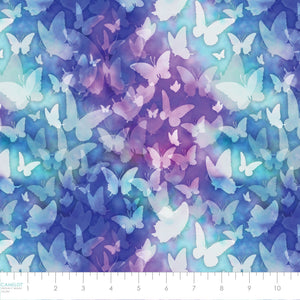 Collection Rêves arc-en-ciel -Rêves de papillons  Multi Violet-100% Coton-21240501-02