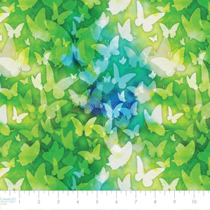 Collection Rêves arc-en-ciel - Rêves de papillons  -Multi Vert-100% Coton-21240501-03