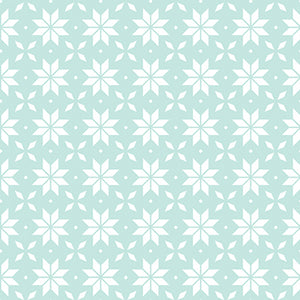 Winter Land Collection-Snowflake Geo Fair Isle-Light Aqua-21240608-03