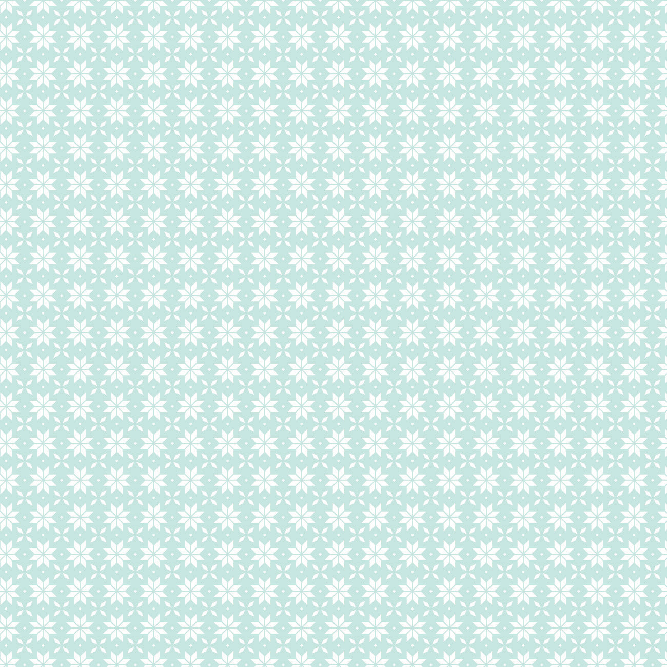 Winter Land Collection-Snowflake Geo Fair Isle-Light Aqua-21240608-03