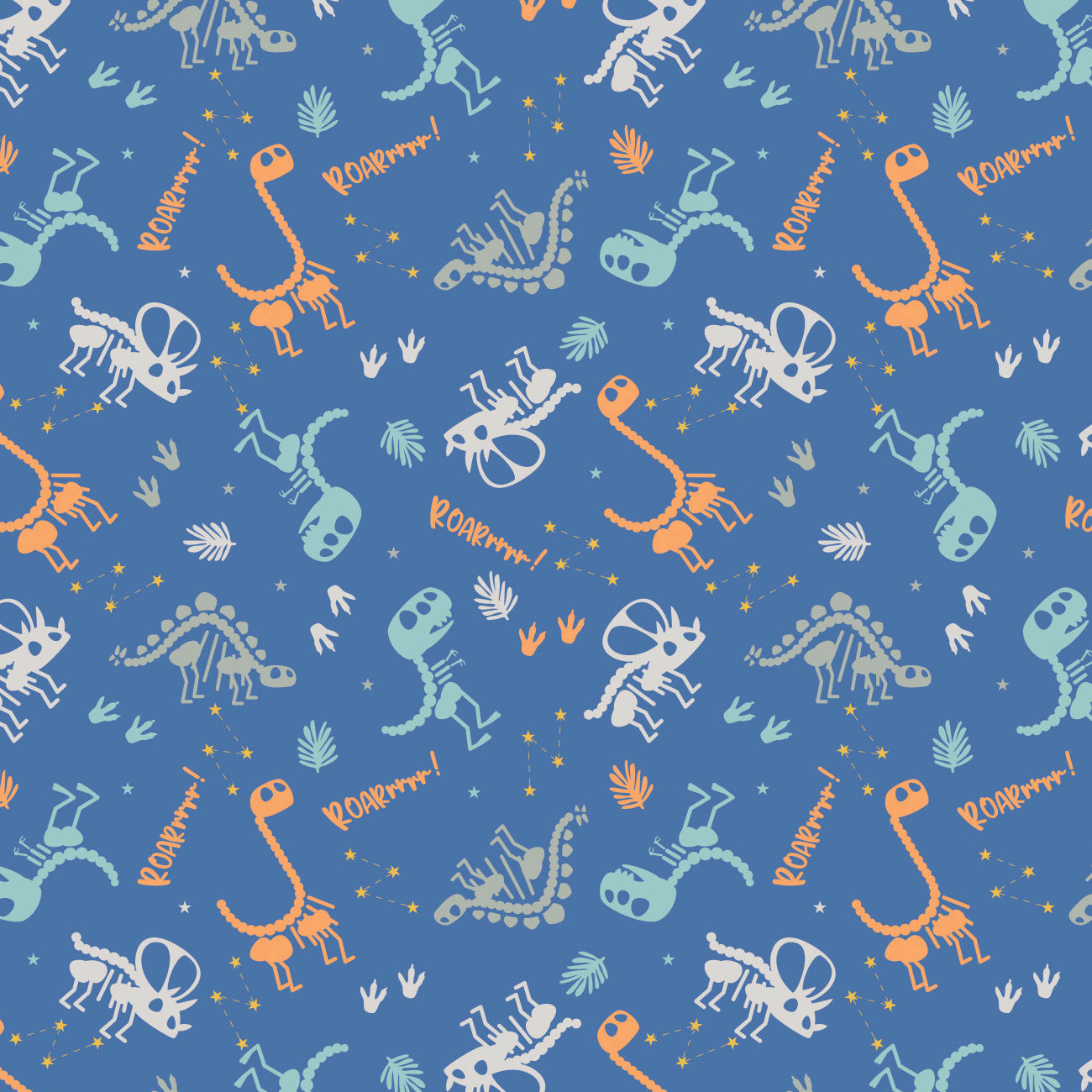 Catalogue Polaire et Flanelle 2025 - Rêves de Dinosaures - Bleu - Flanelle de Coton - 21240701B-04