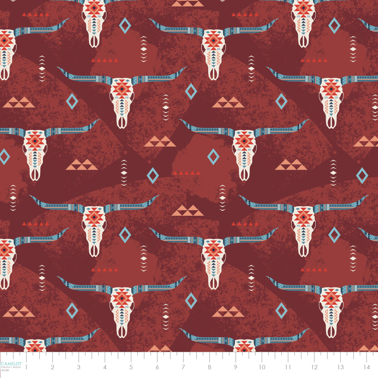 Spirit Peaks Collection-Wild Bulls-Rust-100% Cotton-21250202-01