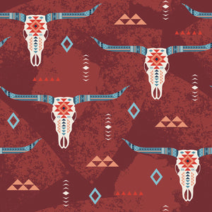 Spirit Peaks Collection-Wild Bulls-Rust-100% Cotton-21250202-01