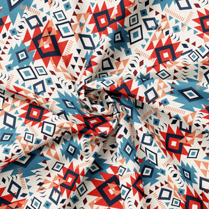Spirit Peaks Collection-Aztec Geo Grid-Cream-100% Cotton-21250203-01