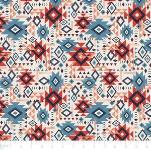 Spirit Peaks Collection-Aztec Geo Grid-Cream-100% Cotton-21250203-01