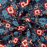 Spirit Peaks Collection-Aztec Geo Grid-Navy-100% Cotton-21250203-02