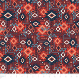 Spirit Peaks Collection-Aztec Geo Grid-Rust-100% Cotton-21250203-03