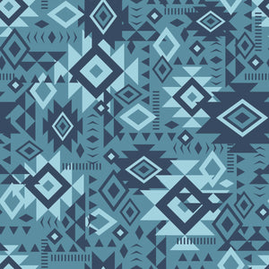 Spirit Peaks Collection-Aztec Geo Grid-Denim-100% Cotton-21250203-04