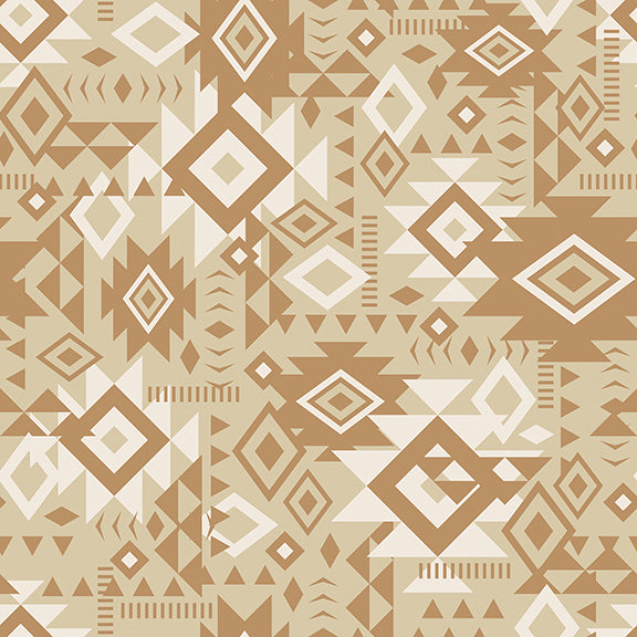 Spirit Peaks Collection-Aztec Geo Grid-Beige-100% Cotton-21250203-05
