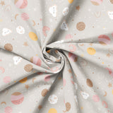 To The Moon Collection-Space Friends-Quilting Cotton-Pink -21250701-01