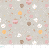 To The Moon Collection-Space Friends-Quilting Cotton-Pink -21250701-01