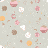 To The Moon Collection-Space Friends-Quilting Cotton-Pink -21250701-01