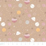 To The Moon Collection-Space Friends-Quilting Cotton-Taupe- 21250701-02