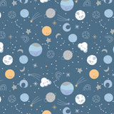 To The Moon Collection-Space Friends-Quilting Cotton-Navy -21250701-04
