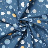 To The Moon Collection-Space Friends-Quilting Cotton-Navy -21250701-04
