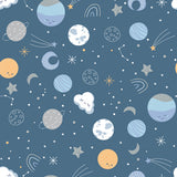 To The Moon Collection-Space Friends-Quilting Cotton-Navy -21250701-04