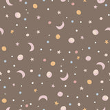 To The Moon Collection-Fly To The Moon-Quilting Cotton-Brown -21250703-01