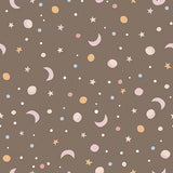 To The Moon Collection-Fly To The Moon-Quilting Cotton-Brown -21250703-01