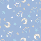 To The Moon Collection-Rainbows-Quilting Cotton- Blue -21250705-02
