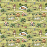 Three Little Pigs Collection-Little Village-Quilting Cotton- Green -21250801-01