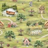 Three Little Pigs Collection-Little Village-Quilting Cotton- Green -21250801-01