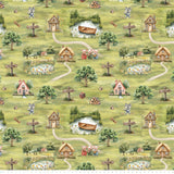Three Little Pigs Collection-Little Village-Quilting Cotton- Green -21250801-01