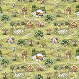 Three Little Pigs Collection-Little Village-Quilting Cotton- Green -21250801-01
