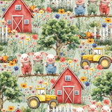Three Little Pigs Collection-Barn Life-Quilting Cotton- Green -21250802-01