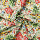 Three Little Pigs Collection-Barn Life-Quilting Cotton- Green -21250802-01