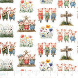 Three Little Pigs Collection-Three Little Pigs-Quilting Cotton-White -21250803-01