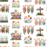 Three Little Pigs Collection-Three Little Pigs-Quilting Cotton-White -21250803-01
