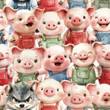Three Little Pigs Collection-Packed Piggies and Wolf-Quilting Cotton- Multi -21250804-01
