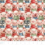 Three Little Pigs Collection-Packed Piggies and Wolf-Quilting Cotton- Multi -21250804-01