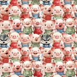 Three Little Pigs Collection-Packed Piggies and Wolf-Quilting Cotton- Multi -21250804-01