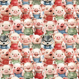 Three Little Pigs Collection-Packed Piggies and Wolf-Quilting Cotton- Multi -21250804-01