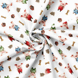 Three Little Pigs Collection-Tiny Builders-Quilting Cotton-White -21250805-01
