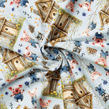 Three Little Pigs Collection-House of Wood-Quilting Cotton-Blue -21250806-01