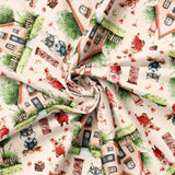 Three Little Pigs Collection-House of Bricks-Quilting Cotton-Peach -21250807-01