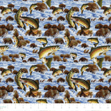 Cabin Creek Collection-River Fish-Quilting Cotton-21251003-01