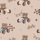 Racing Bears Collection-Race Champions-Quilting Cotton- Beige-21251401-02